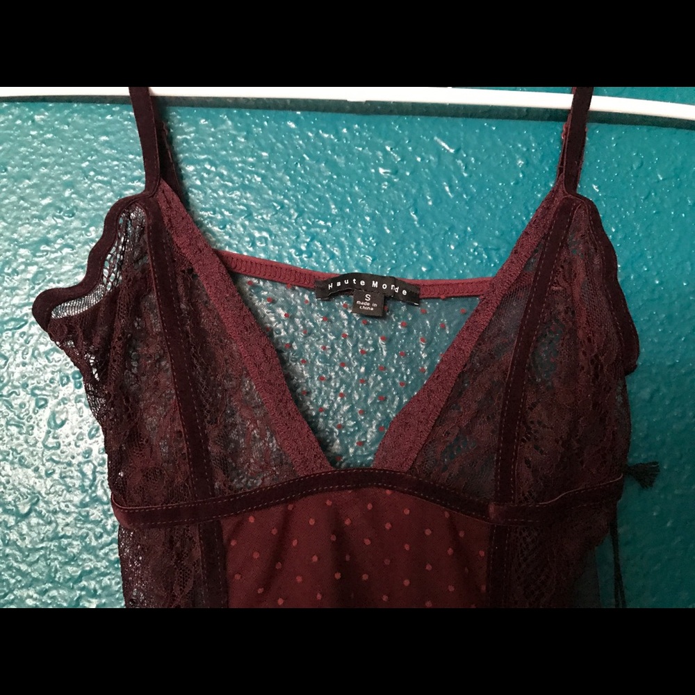 Burgundy Lace Bodysuit (NEW)